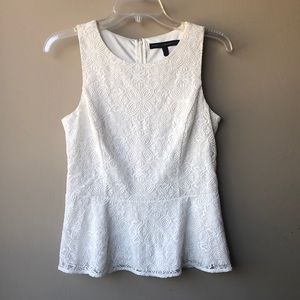 White House Black Market Lace Peplum Blouse